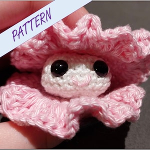 Crochet clam pattern, beginners crochet pattern, amigurumi, clam and pearl, crochet animal, sea animal, crochet animal pattern, fluffy clam