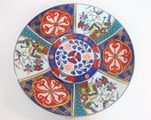 Antique Japanese Imari Porcelain Six Panel Charger Plate 15.5 quot Diameter