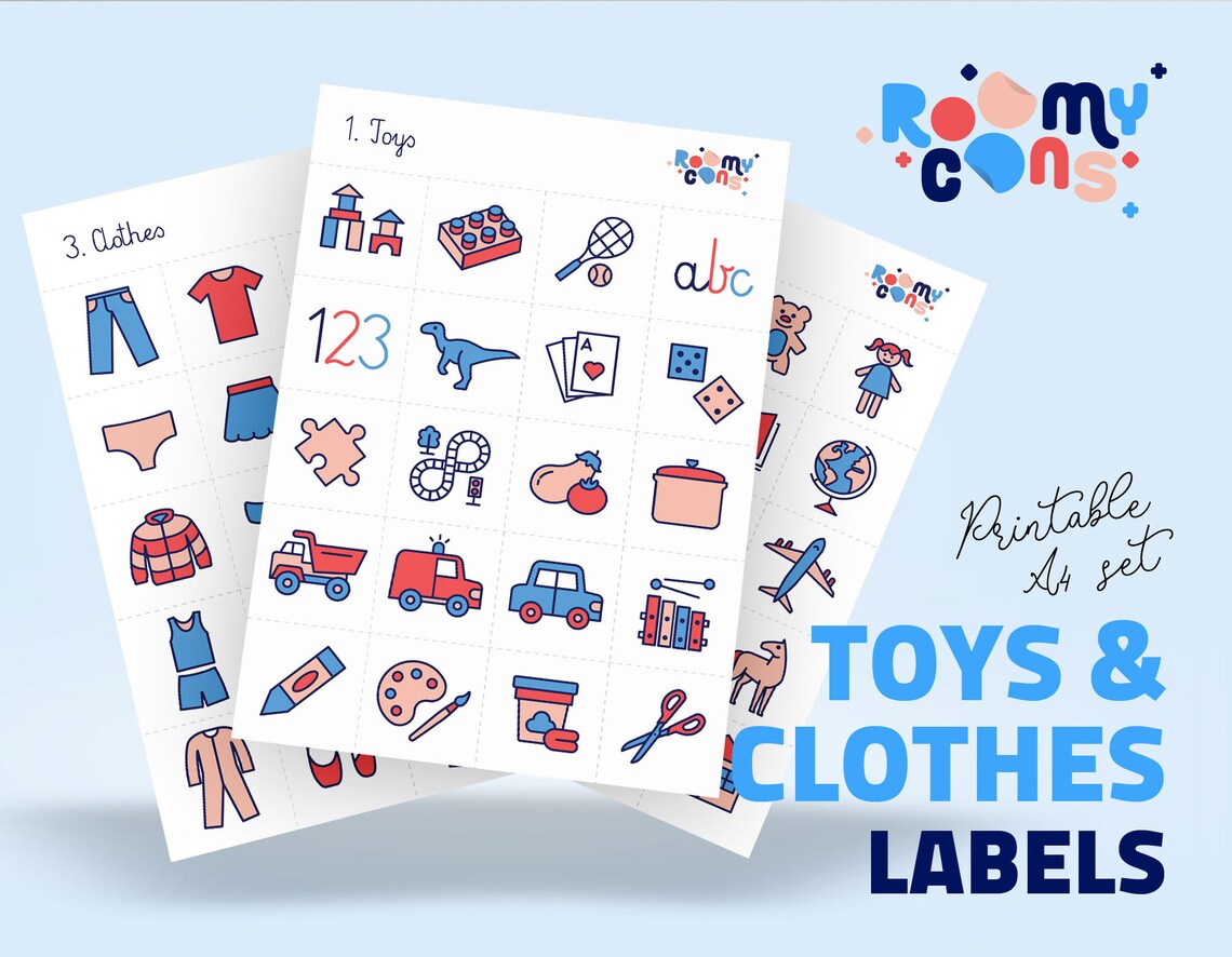 Clothes & Toys Labels Printable Labels Toy Organization Etsy