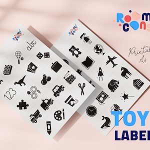 Toys labels, Printable Labels, Toy Organization, Home Organization, Playroom Organization, Printable stickers