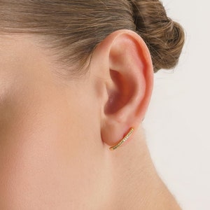 14K Gold Small Bar Stud Earrings - Tiny Gold Line Earrings - Gold Dainty Geometric Earrings - Minimalist Gold Stud Earring - Valentines Gift