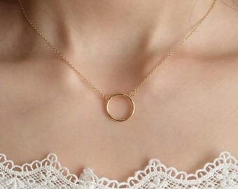 Gold Open Circle Pendant with Ombr\u00e9 Seed Bead Wrap