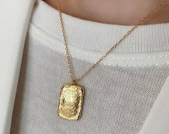 Chunky Gold Pendant - Etsy UK