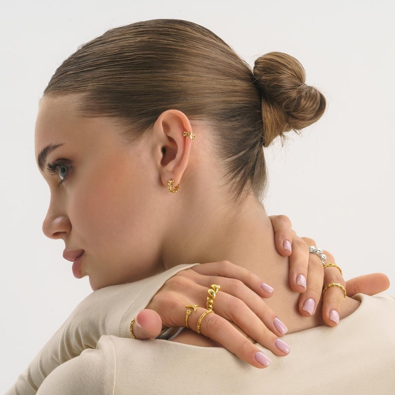 Star Ear Cuff No Piercing Necessary Slide on Star Burst Ear Cuffs Gold Celestial Ear Cuff for Women Dainty Ear Cuff Fake Piercing image 1