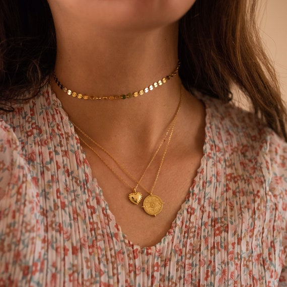 14K Gold Aztec Necklace Aztec Jewelry 