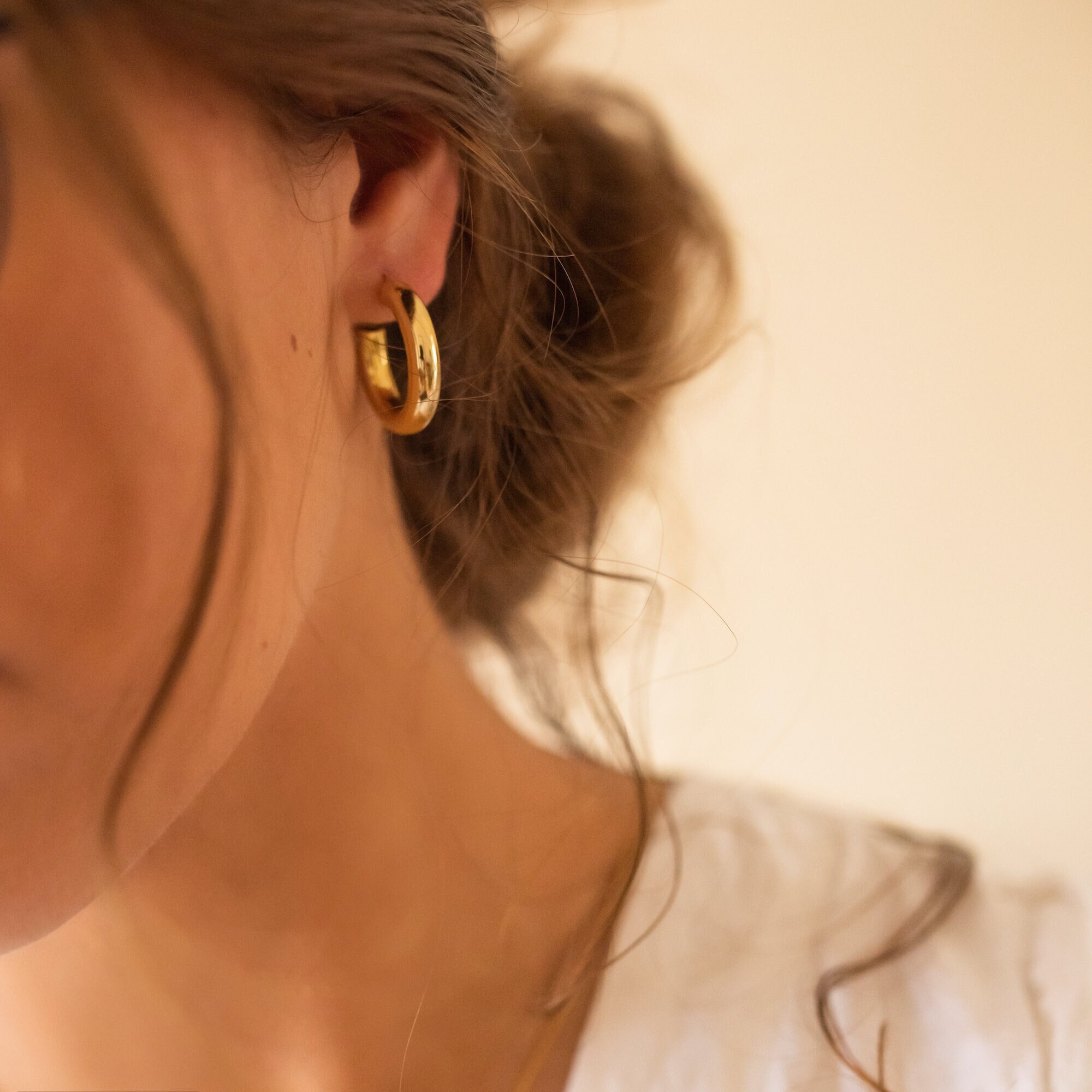 Hoop thick sales earrings