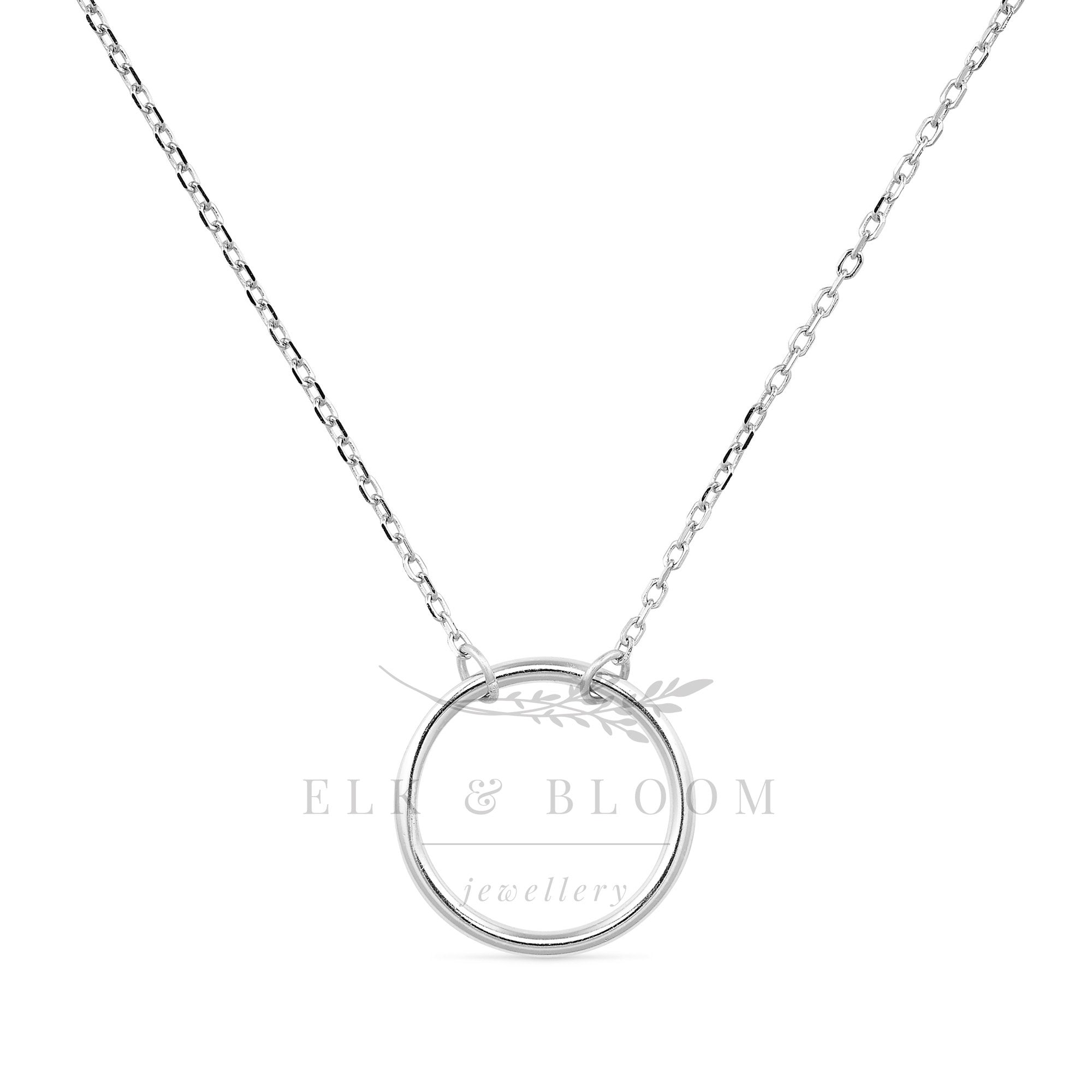 18K Gold Circle Necklace for Women Dainty Gold Open Circle Etsy