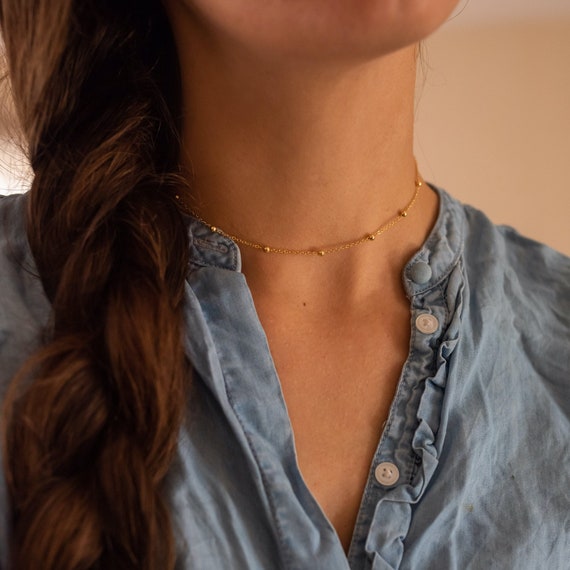 14k Gold filled Perlen Halskette Gold 