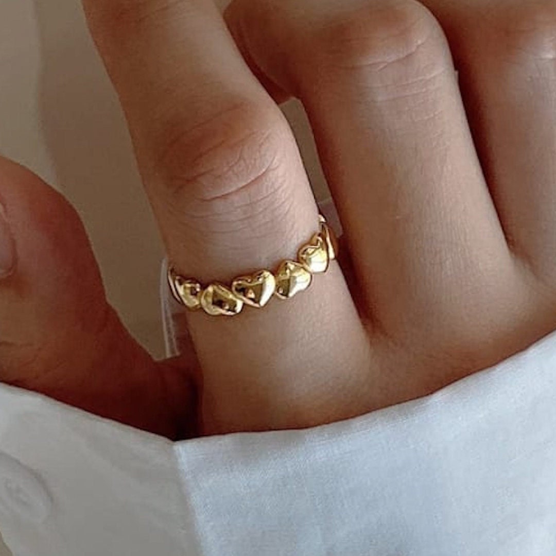 Heart band shop ring gold