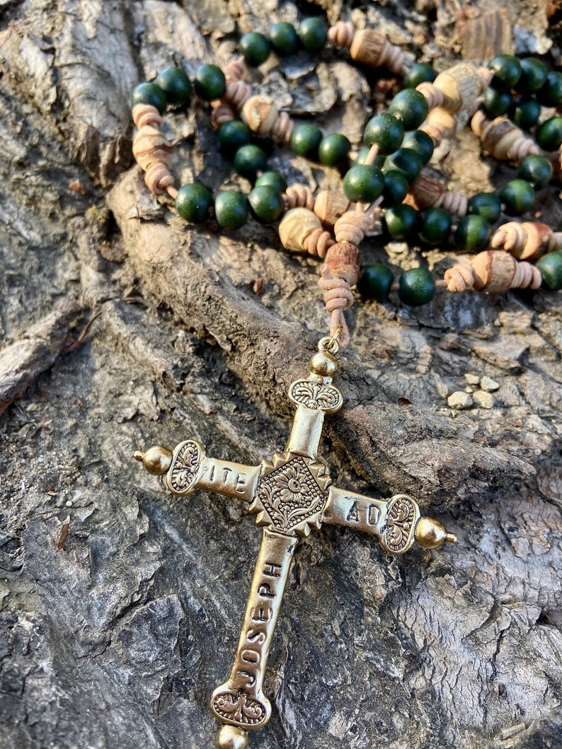 Chaplet of Saint Joseph Leather Cord Rosary Bethlehem Etsy