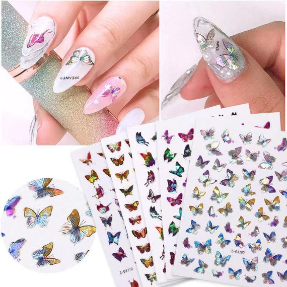 3D Butterfly Nail Art Stickers Butterfly Nail Decals | Etsy