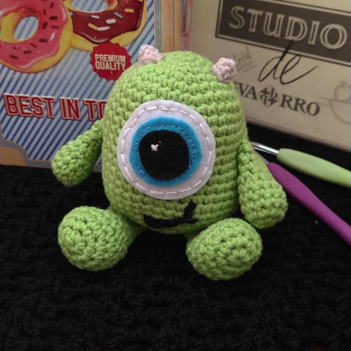 Teddy Mike Wazowski Amigurumi crochet | Etsy