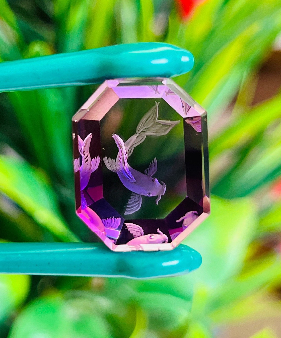 Carved Amethyst Fish Gemstone, Natural African Amethyst, Jewelry Making ...