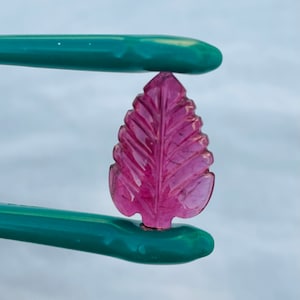 Carved Leaf !!! 100% Natural Pink Tourmaline Mughal Carving, Tourmaline Carved Leaf, Tourmaline Gemstone For Jewelry Making