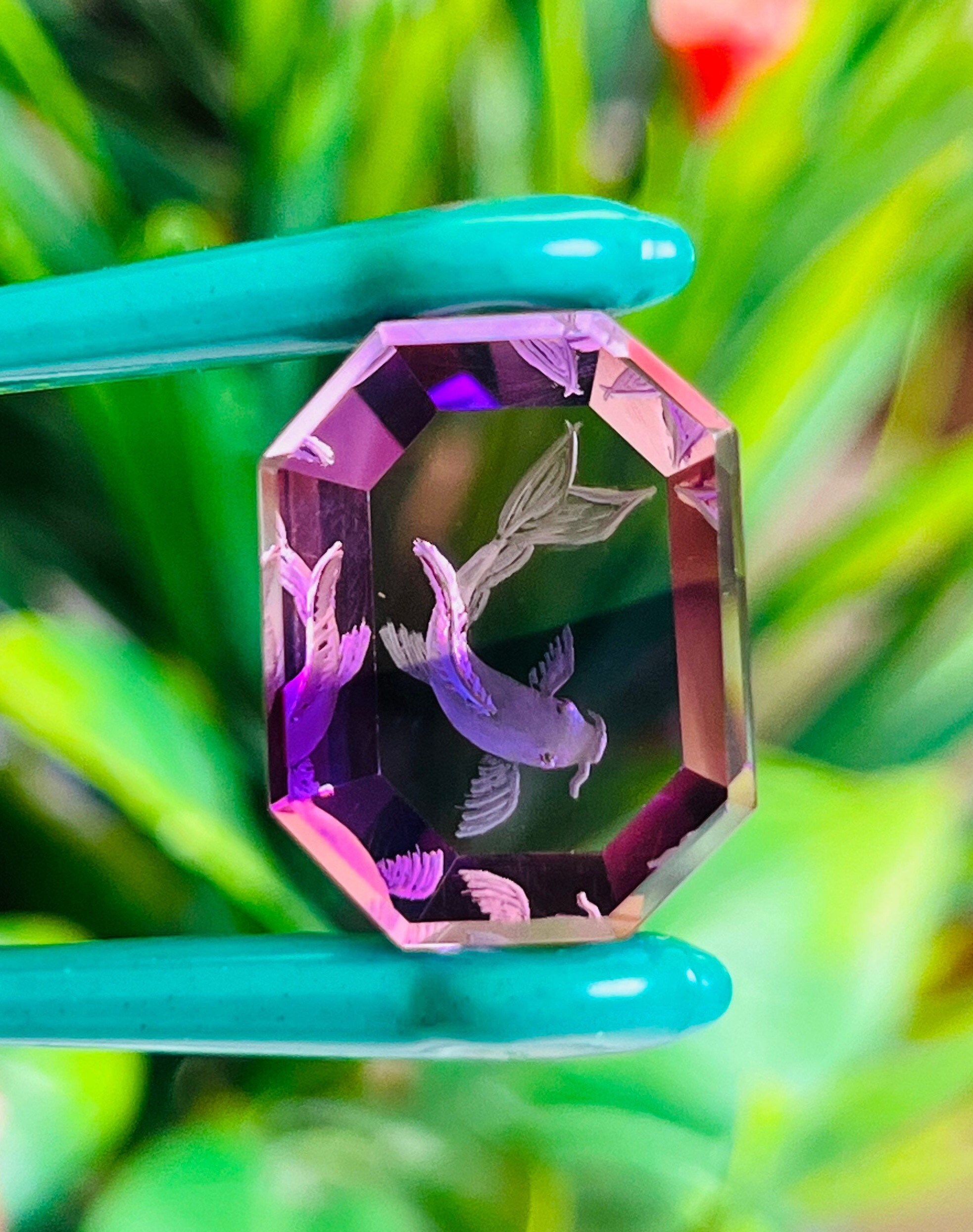 Carved Amethyst Fish Gemstone, Natural African Amethyst, Jewelry Making ...