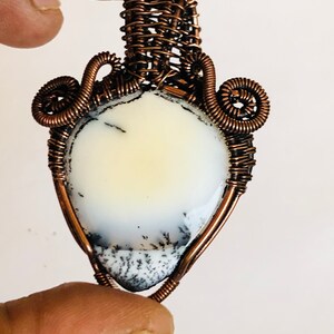 Beautiful Pendant  !!! Dendritic Opal Pear Copper Pendant Copper Wire Wrapped Pendant Copper Jewelry Designer Pendant Gift For Her