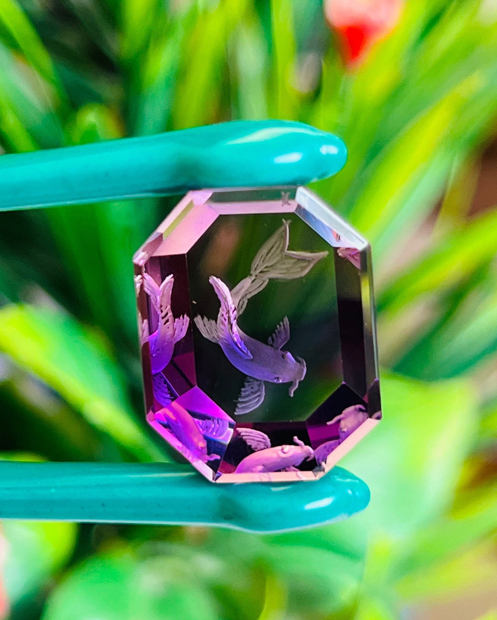 Carved Amethyst Fish Gemstone, Natural African Amethyst, Jewelry Making ...