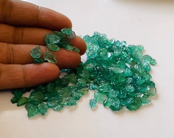 Amazing 100% Natural Zambian Emerald Carving Leaf,Gemstone, Designer Carving Necklace 50 pieces Set For Jewelry, 7x5 to 10x13 size