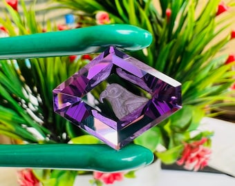 Gesneden amethist adelaar edelsteen, hanger sieraden maken (11 kt)