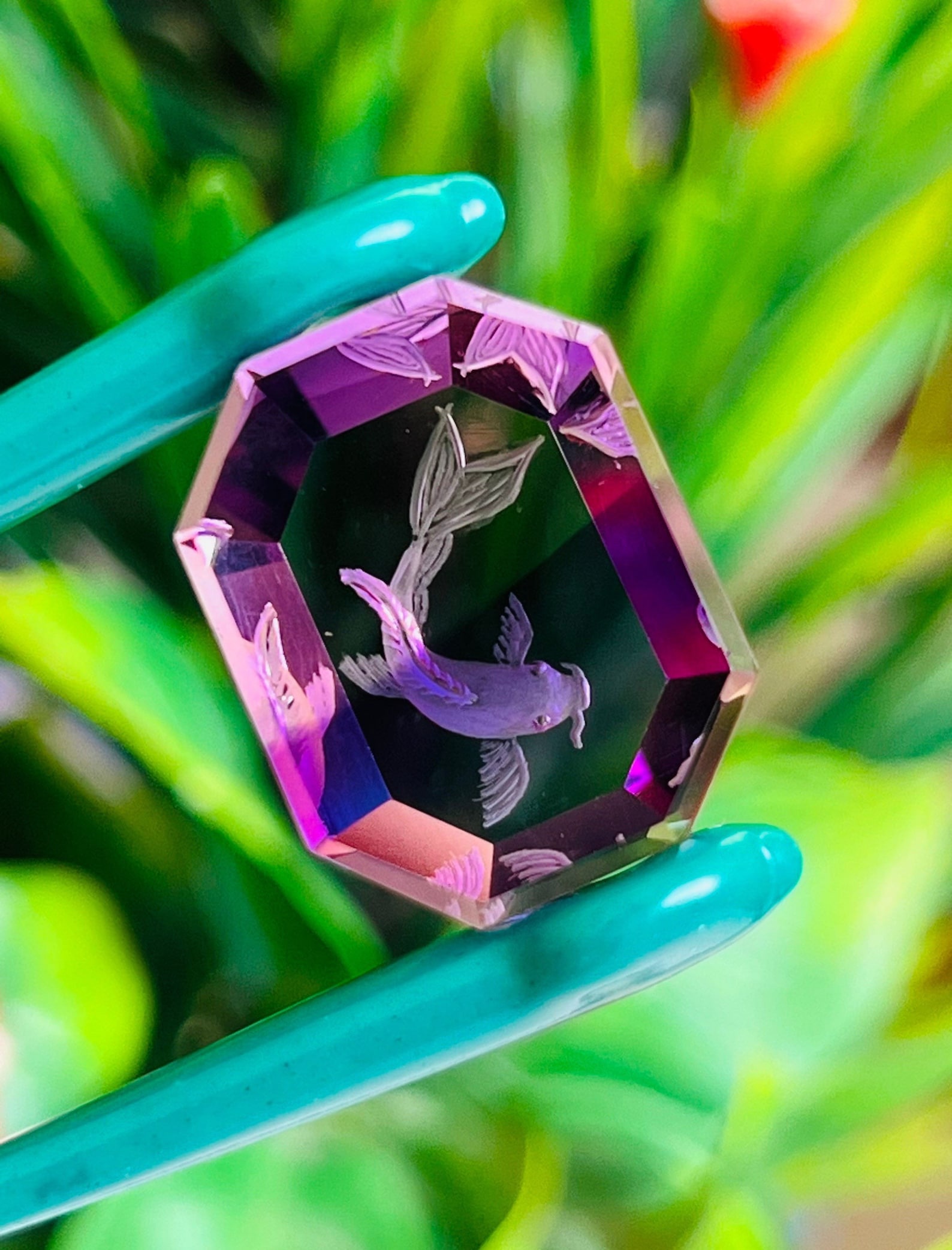 Carved Amethyst Fish Gemstone, Natural African Amethyst, Jewelry Making ...