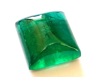 Certified 24.60 Carat !!! 100% Natural Emerald fine Quality Emerald Square 12x12x9 mm Smooth Polish, Zambian Emerald For Jewelry Making,