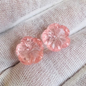 Morganite Carved stone!!! 100% Natural Morganite Flower Carving Pink Color Rose Design, amazing carved  Loose Gemstone Making for Jewelry