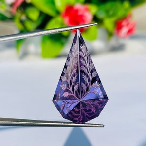 Febluse Quality !!! Amethyst Fantasy Leaf Carved, Amethyst Coffin Shape Gemstone For Making Jewelry.