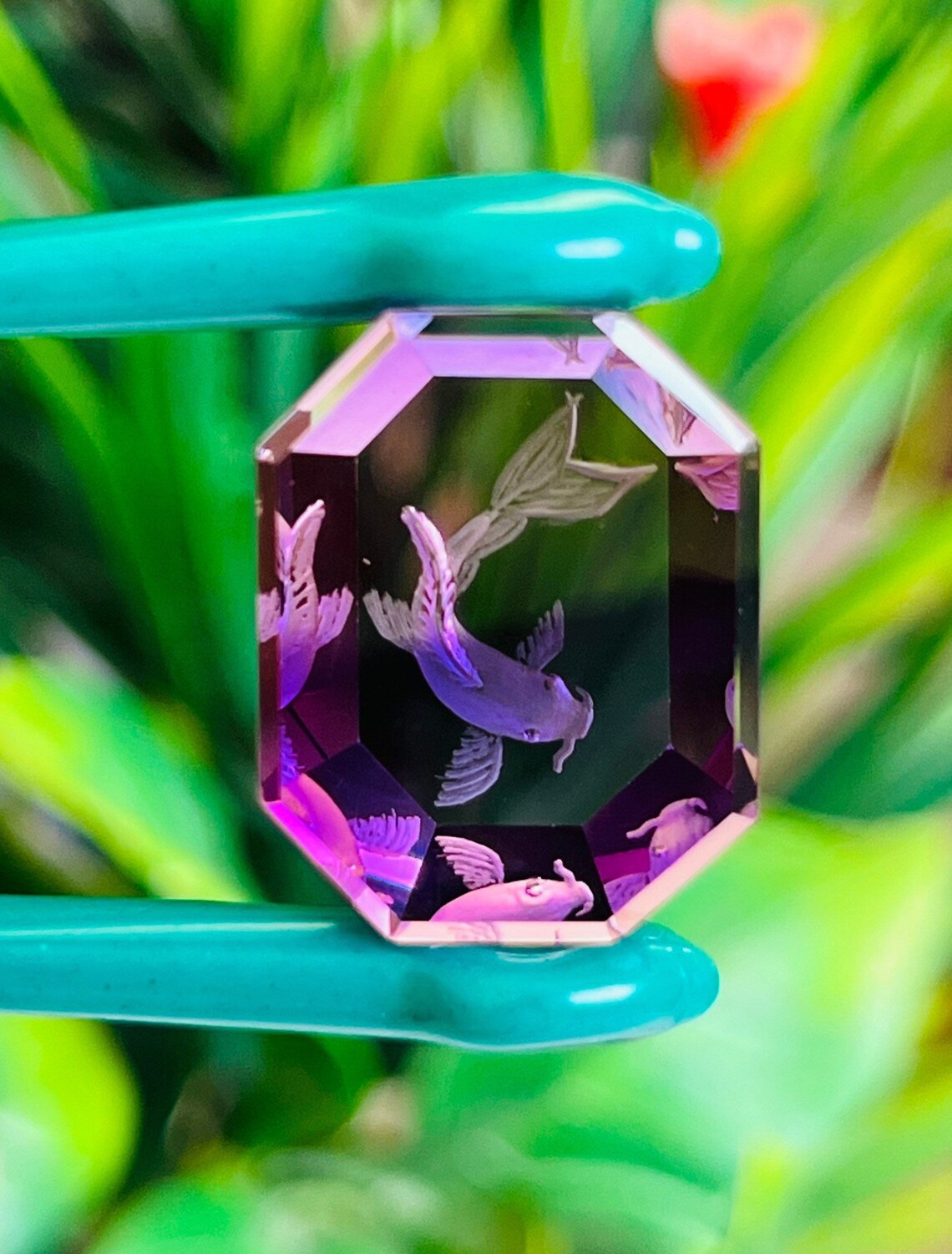 Carved Amethyst Fish Gemstone, Natural African Amethyst, Jewelry Making ...