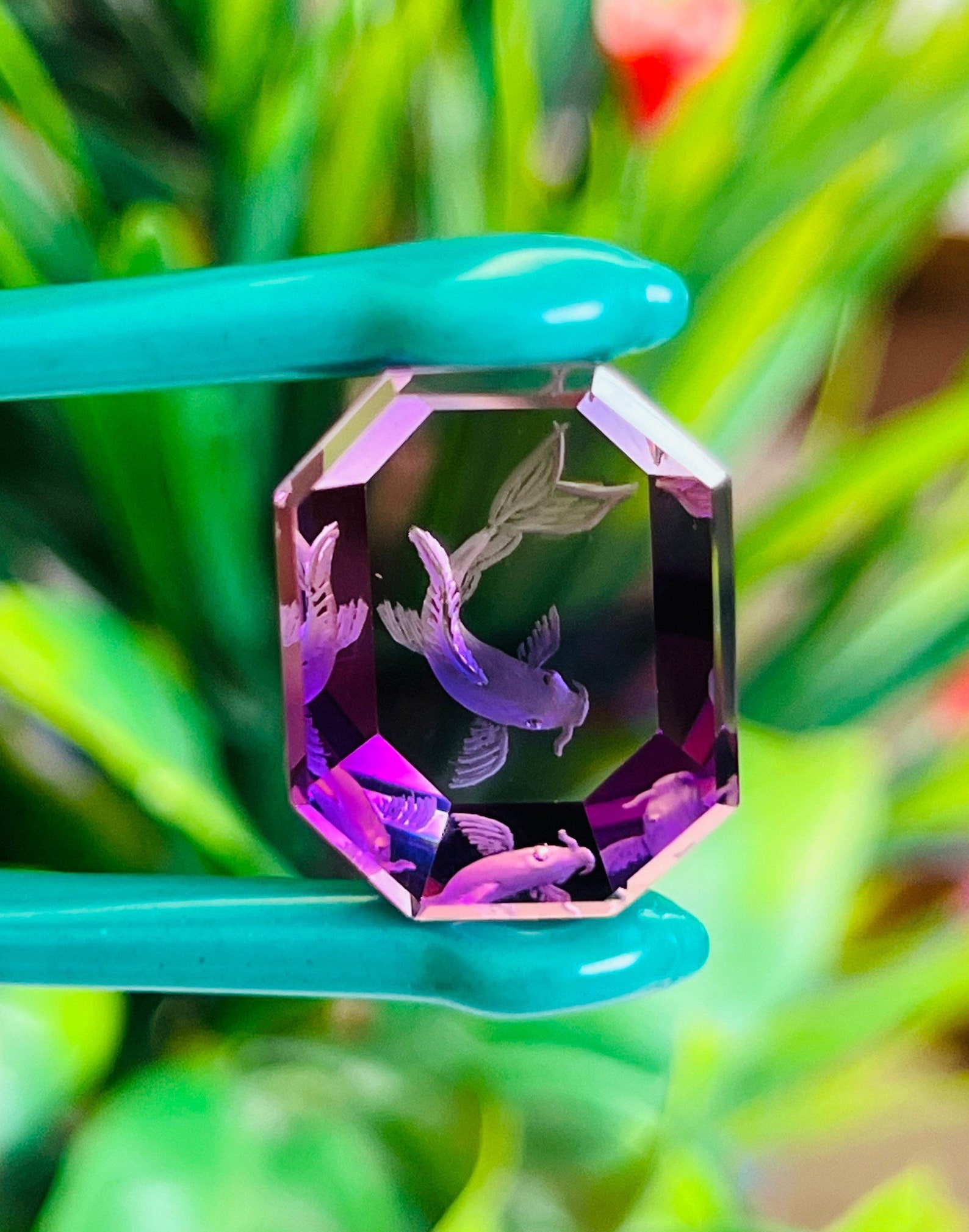 Carved Amethyst Fish Gemstone, Natural African Amethyst, Jewelry Making ...