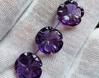 Gesneden amethist bloemenset, losse edelstenen, sieraden maken