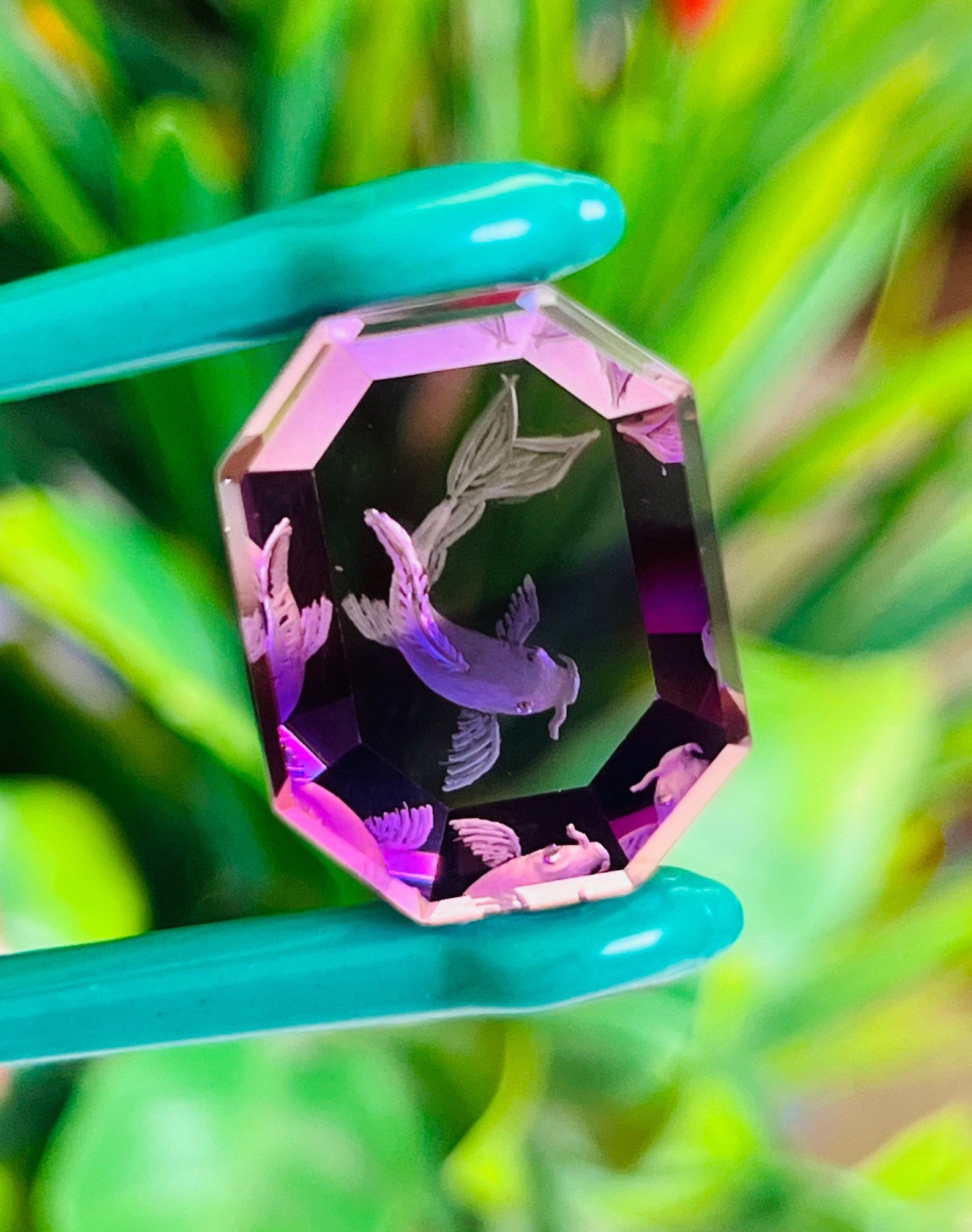 Carved Amethyst Fish Gemstone, Natural African Amethyst, Jewelry Making ...