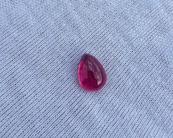 Natuurlijke roze toermalijn cabochon, gladde druppelvormige edelsteen (4,05 CT)