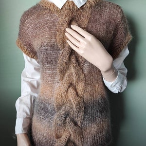 Hand-knitted mohair wool sweater size S-M-L