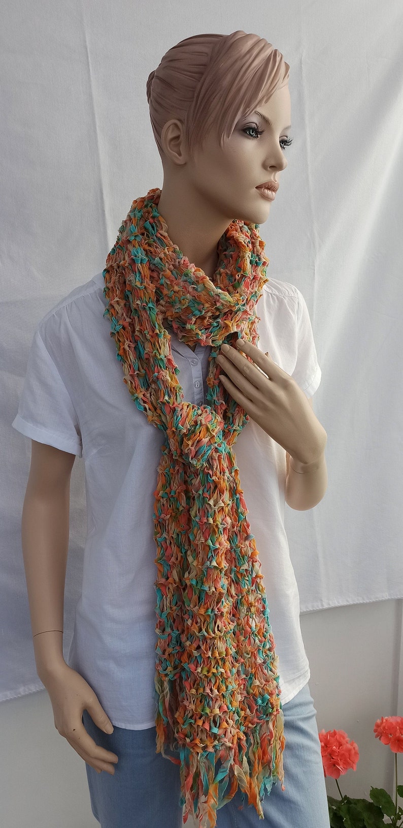 Summer Scarf Cotton Colorful image 5