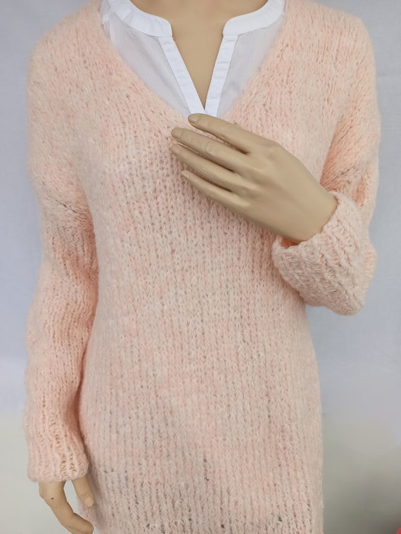 Women's Knit Sweater Hand-knitted Mohair Alpaca Virgin - Etsy