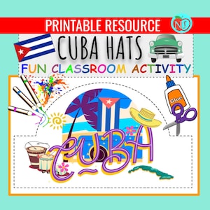Hispanic Heritage Month CUBA HATS | Make your own Hat | Hat Activity | Hispanic Heritage Month Hats for Students