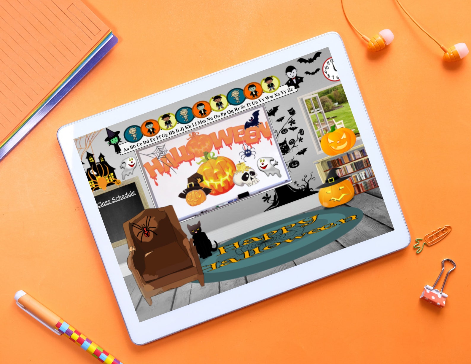 Bitmoji Classroom HALLOWEEN Theme 10 Slides FUN FACTS Interactive