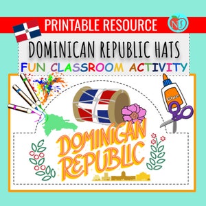 Hispanic Heritage Month DOMINICAN REPUBLIC HATS | Make your own Hat | Hat Activity | Hispanic Heritage Month Hats for Students