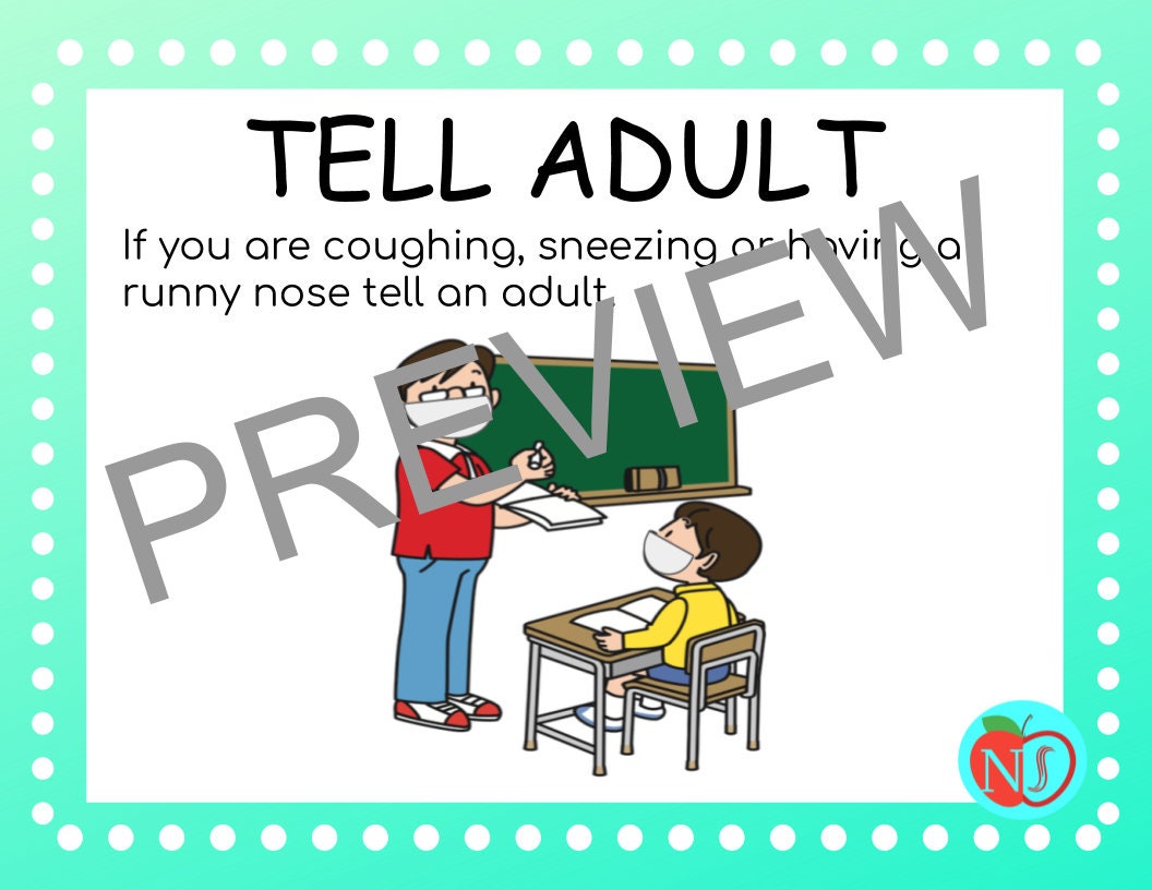 Runny Nose Classroom Procedure Nose Wiping Rules Etsy España