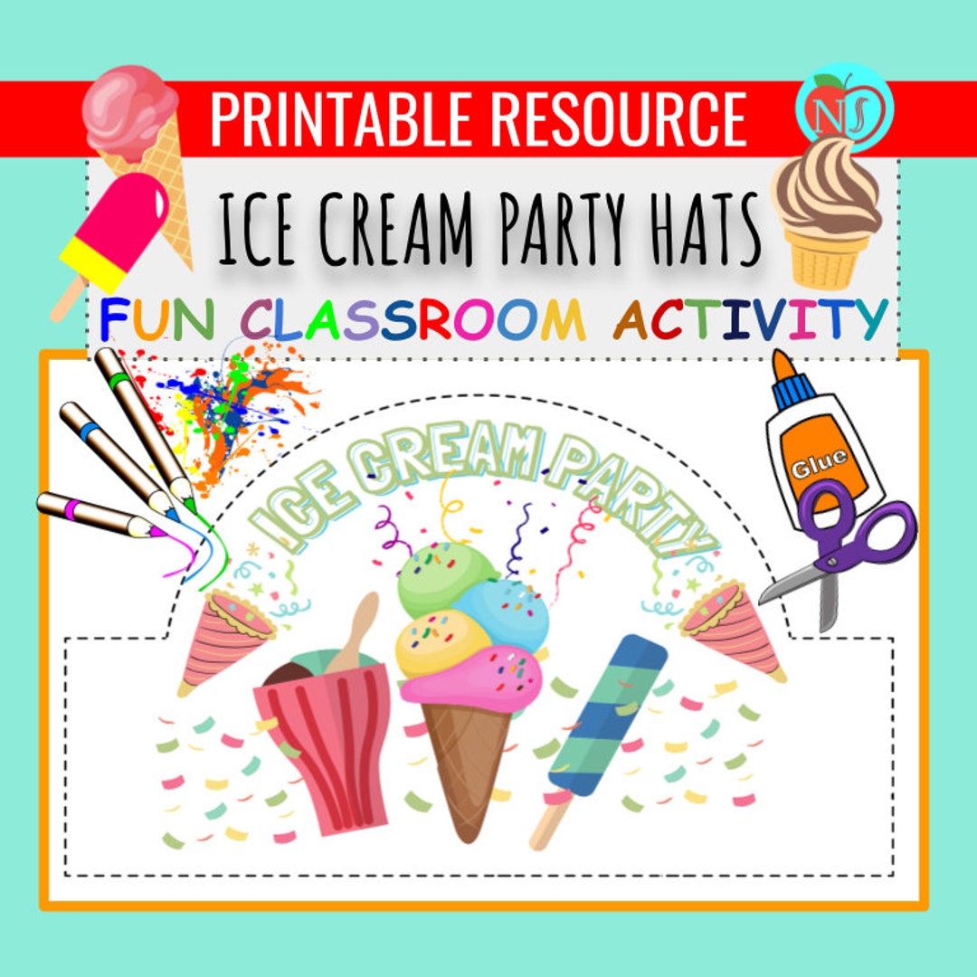 Ice Cream Party HATS Make Your Own Hat for Classroom Ice Cream Party HATS Hat Activity Etsy