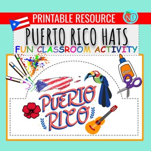 Hispanic Heritage Month PUERTO RICO HATS | Make your own Hat | Hat Activity | Hispanic Heritage Month Hats for Students