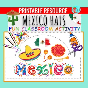 Hispanic Heritage Month MEXICO HATS | Make your own Hat | Hat Activity | Hispanic Heritage Month Hats for Students
