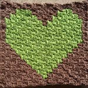 Corner to Corner Crochet Pattern - Heart