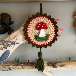 Mushroom wall hanging, mushroom decoration, fairytale decor, magic decor, mushroom tapestry, whimsical, magical, cottagecore, goblincore,