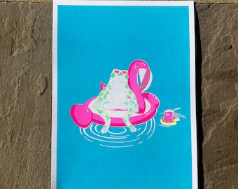 A4 Lilo Froggy Risograph Print