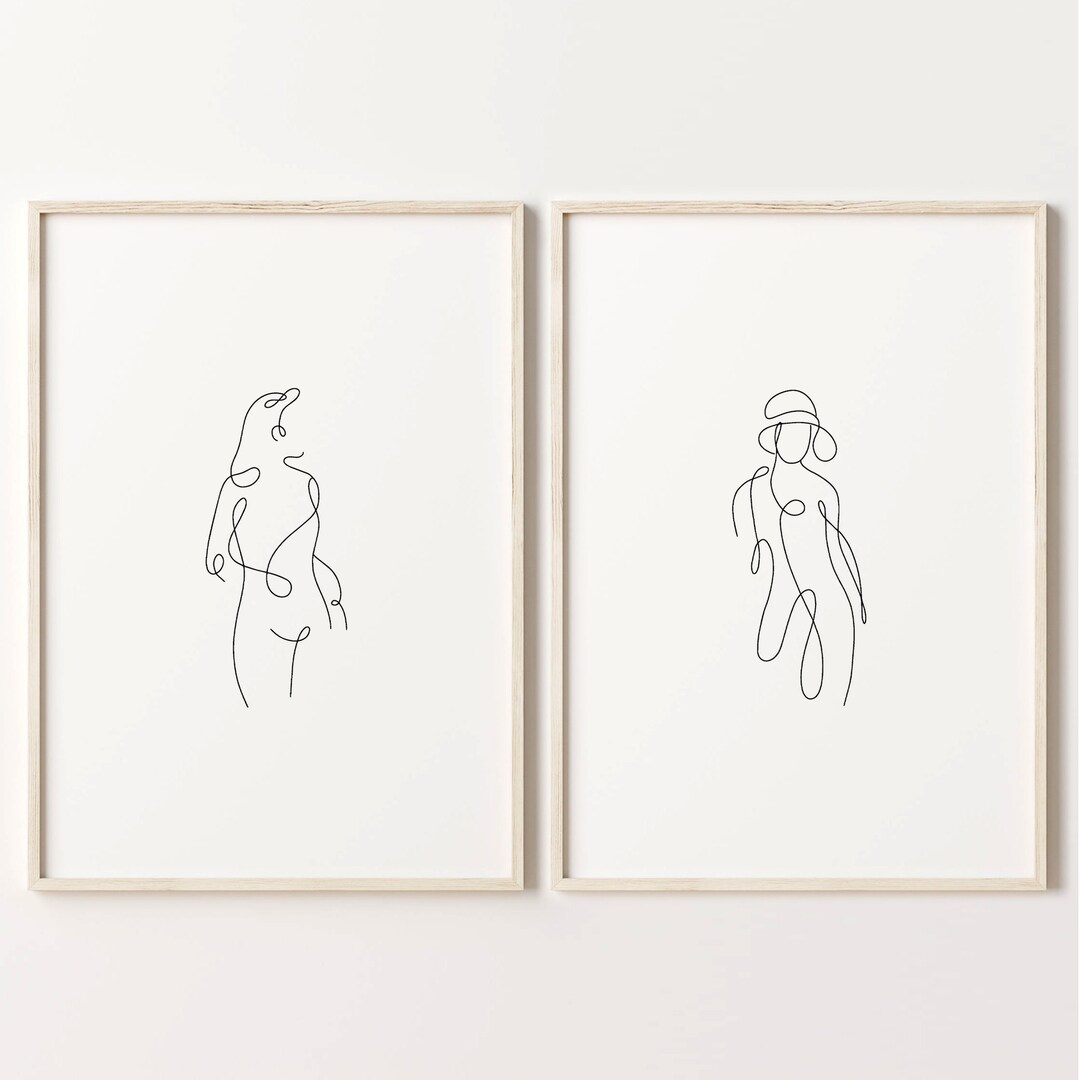 Buy Line Art, One Line Drawing, Line Drawing, Bedroom Wall Art, Line