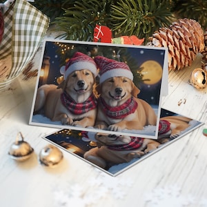 Nebula Voyager, Abrazo de Año Nuevo de amigos peludos, Patas de afecto invernales, Amor de cachorro, Tarjetas navideñas en caja armónicas (Navidad, saludo)
