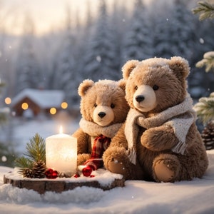 Nebula Voyager, resplandor invernal de amigos peludos, osos de peluche abrazan la paz y el amor, tarjetas navideñas armónicas en caja (Navidad, tarjetas de felicitación)