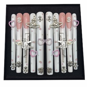 10XL nails, press on nails charms, Super long nails