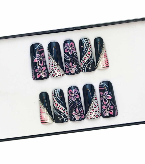 Duck nails, Y2k nails, Mcbling nails, Junk nails, N338